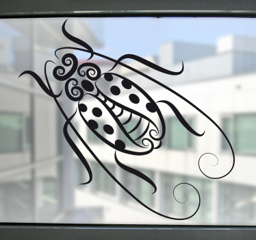 Tyylikäs yksivärinen siluettihyönteistarra - Tenstickers