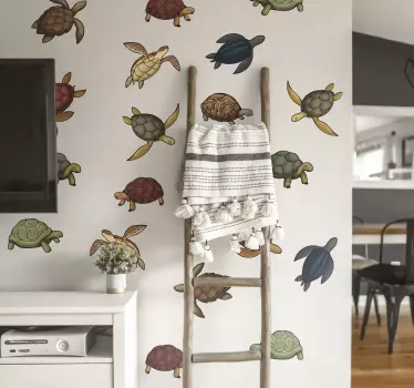 Erilaisia kilpikonnia eläintarra - Tenstickers