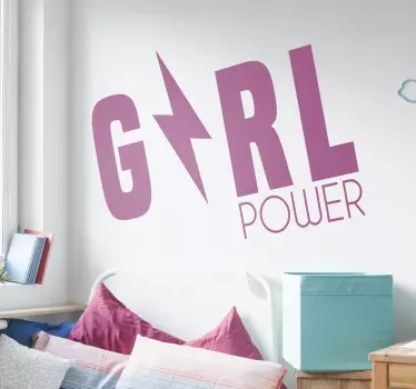 Feministinen tyttövoima motivoiva tarra - Tenstickers