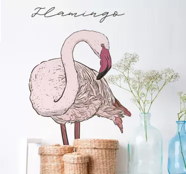Flamingo eläinten seinä tarra - Tenstickers