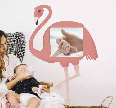 Flamingo-valokuvateline seinätarra lastenhuone - Tenstickers