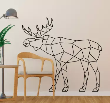 Geometrinen hirvi olohuone seinä sisustus - Tenstickers