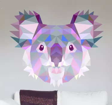 Geometrinen koala karhu pään tarra - Tenstickers