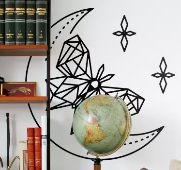 Geometrinen kuuperhonen seinätarra perhonen - Tenstickers
