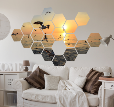 Geometrinen mosaiikkinen pääty seinäkoriste - Tenstickers