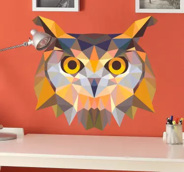 Geometrinen pöllö koristeellinen tarra - Tenstickers