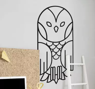 Geometrinen pöllö olohuoneen seinäkoriste - Tenstickers