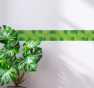 Geometrinen vihreä kuvio koristereunus tarra - Tenstickers