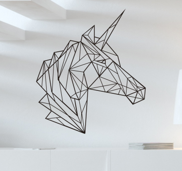 Geometrinen yksisarvisen pää sisustustarra - Tenstickers