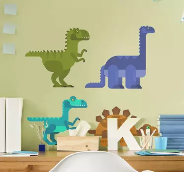 Geometriset dinosaurukset Dinosaurustarra - Tenstickers
