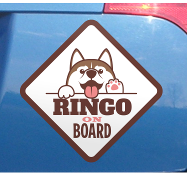 Hämmästyttävä koira kurkistaa autotarra - Tenstickers