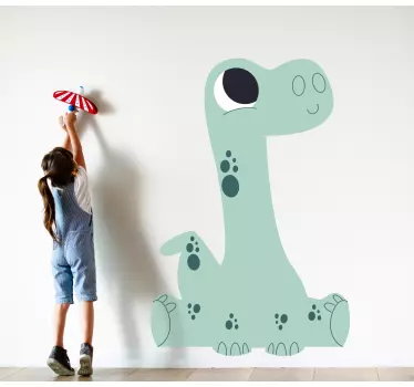 Hauska alkuperäinen istuva dinosaurus seinätarra lastenhuone - Tenstickers