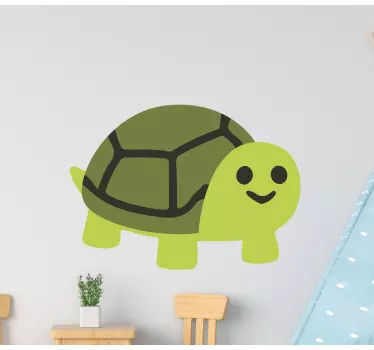 Hauska hymyilevä kilpikonna sarjakuva tarra lemmikki - Tenstickers