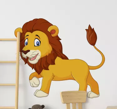 Hauska leijona kävely seinätarra lastenhuone - Tenstickers