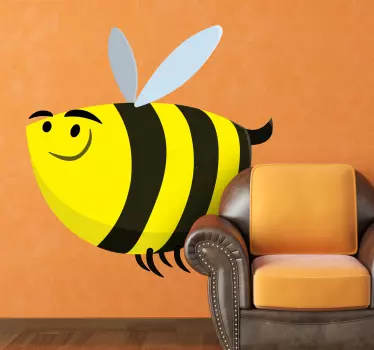 Hauska mehiläinen seinä tarra - Tenstickers