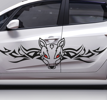 Heimo koira punaisilla silmillä autotarra - Tenstickers