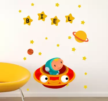 Henkilökohtainen avaruusalus lapsille -tarra - Tenstickers