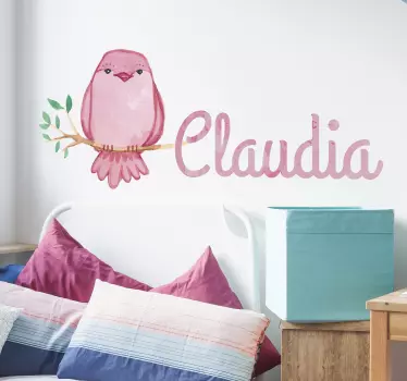 Henkilökohtainen lintu kuvitus seinätarra - Tenstickers