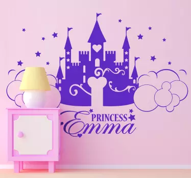 Henkilökohtainen prinsessa linnan seinätarra - Tenstickers