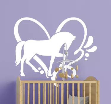 Hevonen ja yksi sydän Maatilaeläintarroja - Tenstickers