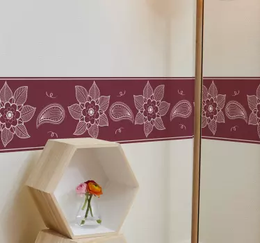 Hienostunut kasvitieteellinen aihe koristereunus tarra - Tenstickers