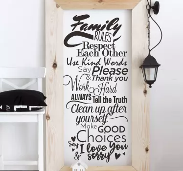 Houserules teksti tarra - Tenstickers