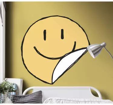 Hymyilevä kasvot koristereunus tarra - Tenstickers