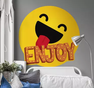 Hymyilevien kasvojen grafiikka sängynpääty tarra - Tenstickers