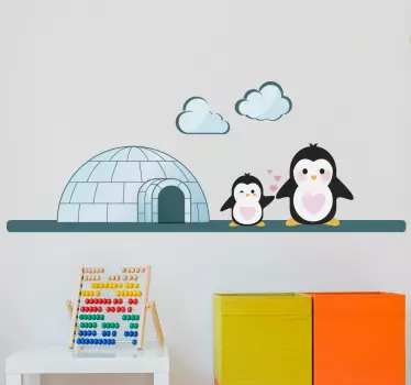Igloo lapsille kodin seinätarra - Tenstickers
