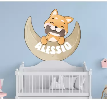 Iloinen pentu luu kädessä seinätarra lastenhuone - Tenstickers