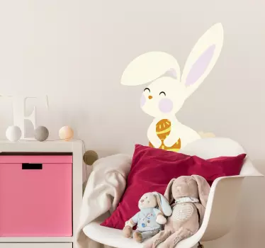 Iloinen pupu munaa pitävä lemmikkitarra - Tenstickers