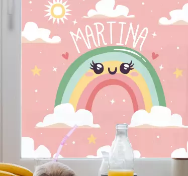 Iloinen sateenkaari seinäkoriste lastenhuoneeseen - Tenstickers