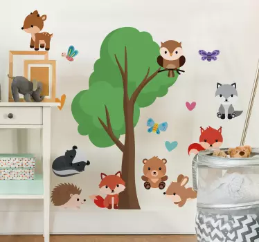 Iloiset metsäeläimet villieläin tarra - Tenstickers