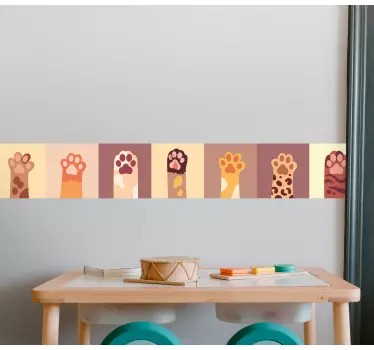 Iloiset tassunjäljet kissatarra ja koiratarra - Tenstickers