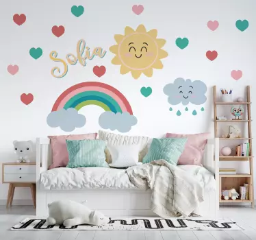 Iloista auringonnousua kuvitelma tarra - Tenstickers