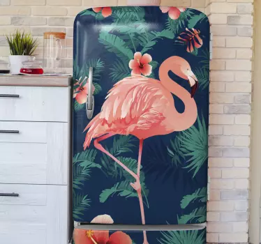 Iso flamingo tarra jääkaappiin - Tenstickers