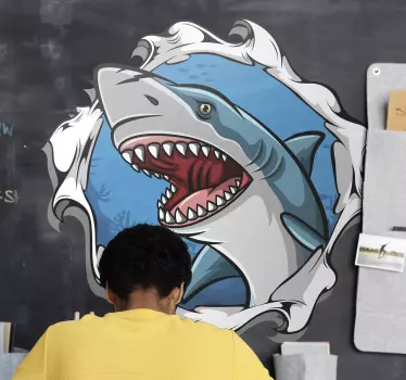 Iso hai 3d tarrat - Tenstickers