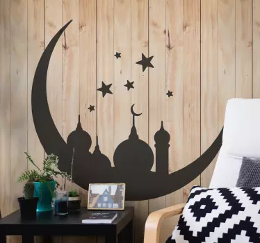 Itämainen muistomerkki kuu ja tähdet Arabitarra - Tenstickers