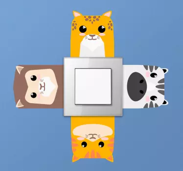 Joukko eläimiä valokytkimen kannen tarra - Tenstickers