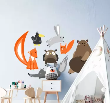Joukko pohjoismaisia eläimiä vauvatarrat - Tenstickers