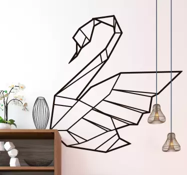 Joutsen origami eläinten seinä tarra - Tenstickers
