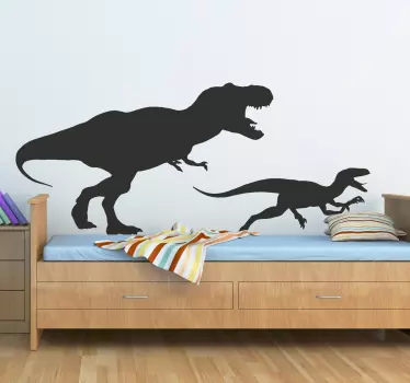 Kaksi dinosaurusta seinätarra - Tenstickers