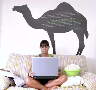 Kamelin siluetti -taulu tarra - Tenstickers
