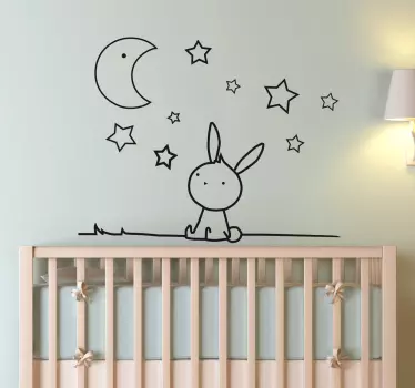 Kani kuu ja tähdet seinätarra lastenhuoneeseen - Tenstickers
