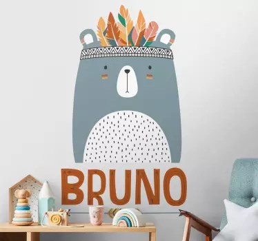 Karhu höyhenillä seinätarra lastenhuone - Tenstickers