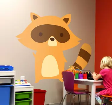 Keltainen pesukarhu lapsille tarra - Tenstickers
