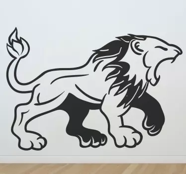 Keskiaikainen leijona karjua tarra - Tenstickers