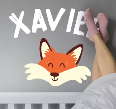 Ketun kasvot nimellä kuvitus seinätarra - Tenstickers