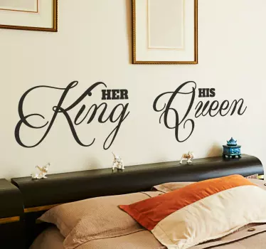 King & Queen Sängynpäätytarra - Tenstickers
