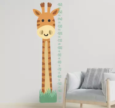 Kirahvi kasvumittarilla mittanauhatarra - Tenstickers